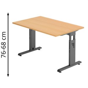 Schreibtisch Hammerbacher O-Serie, buche / graphit