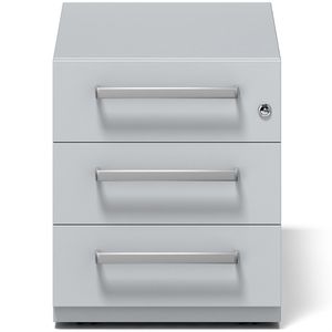 Produktbild für Rollcontainer Bisley Note, aus Metall, lichtgrau