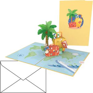 papercrush Grußkarten Gute Reise, 120 x 175mm, Pop-Up Karte, mit Umschlag