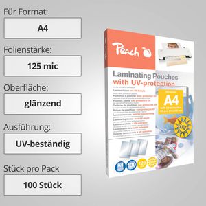 Produktbild für Laminierfolien Peach S-PP525-25, DIN A4