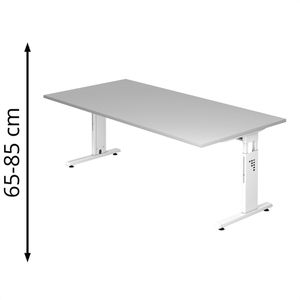 Schreibtisch Hammerbacher O-Serie, lichtgrau / weiß