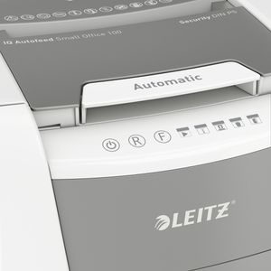 Produktbild für Aktenvernichter Leitz 8012 IQ Autofeed Small Office 100, weiß