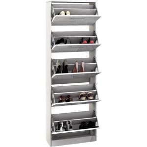 Produktbild für Schuhschrank Vicco Gizmo, weiß / weiß hochglanz