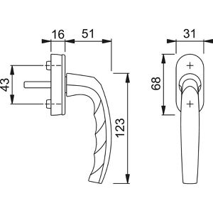 Produktbild für Fenstergriff Hoppe-AG Atlanta 10760927 Secustik