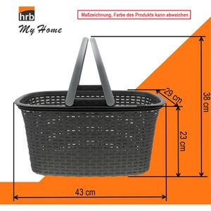 Produktbild für Einkaufskorb HRB 37105999, Rattan-Optik, weiß