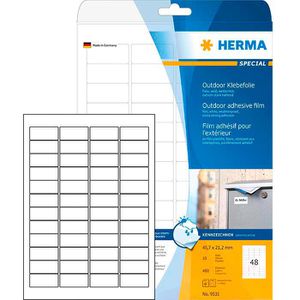 Folienetiketten Herma 9531 Outdoor, weiß matt