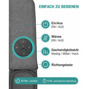 Produktbild für Nackenmassagegerät Nekteck Shiatsu, grau, mit Akku