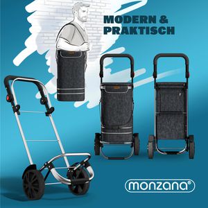 Produktbild für Einkaufstrolley Monzana 108231, schwarz, klappbar