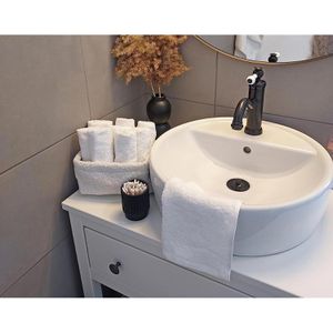 Produktbild für Waschlappen Zollner Amalfi W Set, weiß, 30 x 30 cm