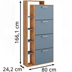 Produktbild für Schuhschrank Vicco Orlando, eiche / blau