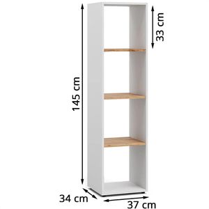 Produktbild für Bücherregal Vicco Ludus, weiß / eiche