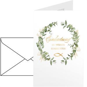 Produktbild für Einladungskarten itenga 33105934, Eukalyptus, für Kommunion