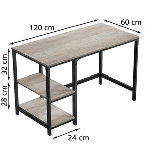 Produktbild für Schreibtisch Vasagle LWD47MB, graubraun / schwarz