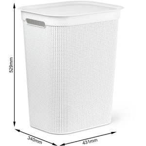 Produktbild für Wäschekorb Rotho Brisen, weiß, mit Deckel