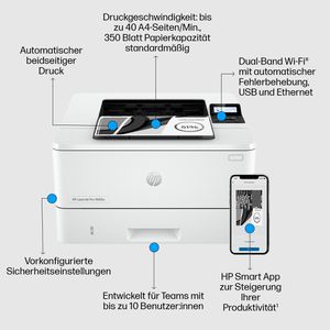 Produktbild für Laserdrucker HP LaserJet Pro 4002dw, s/w