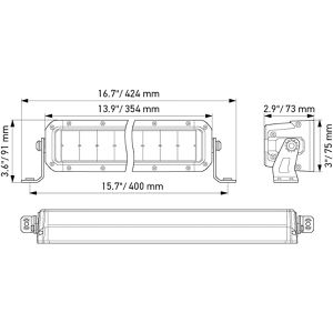 Produktbild für Zusatzscheinwerfer Hella Lightbar Black Magic, 12V / 24V, LED