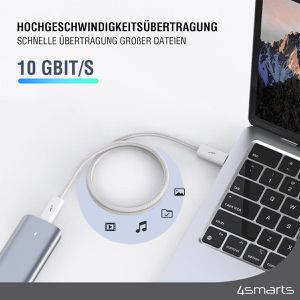 Produktbild für Ladekabel 4smarts PremiumCord, weiß, 1,5m