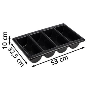 Produktbild für Besteckkasten APS 11954, schwarz, aus Kunststoff