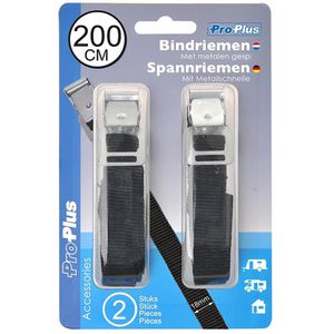 Produktbild für Spanngurt ProPlus 321297, schwarz, mit Klemmschloss
