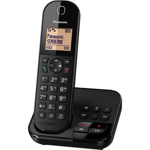 Panasonic Telefon KX-TGC420G, schwarz, schnurlos, mit Anrufbeantworter