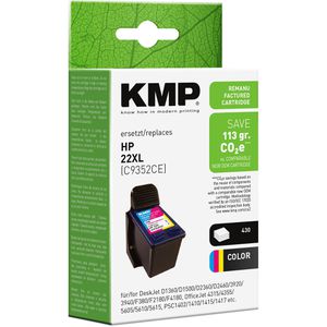 Produktbild für Tinte KMP H30 für HP 22XL, C9352CE