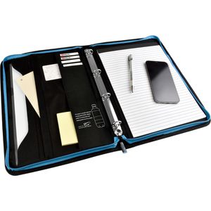 Schreibmappe Monolith Blue Line, schwarz, recyceltes PET