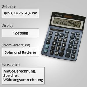Produktbild für Taschenrechner Olympia LCD 6112, MwSt-Berechnung