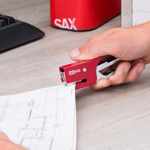 Produktbild für Heftzange Sax Design 646 S, 0-646-03, aus Metall, rot