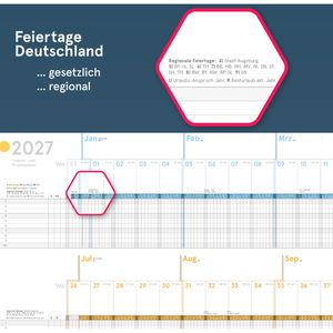 Produktbild für Urlaubsplaner weekview SW11218, Projektplaner, Jahr 2027