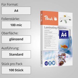 Produktbild für Laminierfolien Peach PP500-02 DIN A4