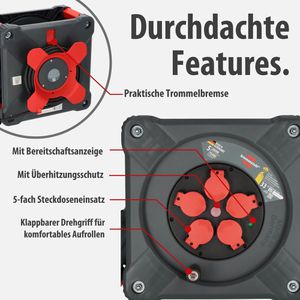 Produktbild für Kabeltrommel Brennenstuhl Professional, 33 + 5m