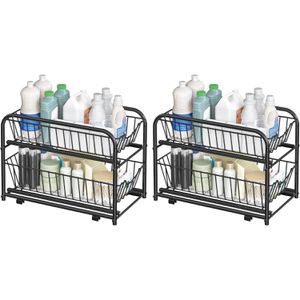 Küchenregal Songmics KCS017B02, schwarz, 2er Set