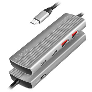 Produktbild für USB-Hub LogiLink Ultra-Slim UA0413, silber