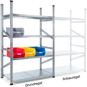 Produktbild für Schwerlastregal GEWE 712G4R, 4 Metallböden