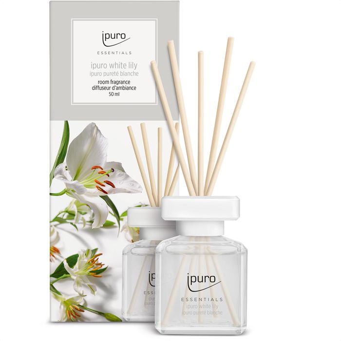ipuro Raumduft Essentials, 50 ml, mit Stäbchen, white lily – Böttcher AG
