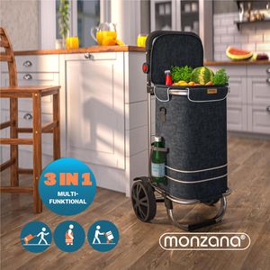 Produktbild für Einkaufstrolley Monzana 108231, schwarz, klappbar