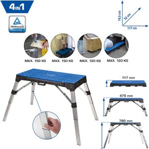 Produktbild für Arbeitstisch Brilliant-Tools BT180000, 4in1, höhenverstellbar