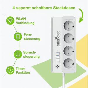Produktbild für Steckdosenleiste Offgridtec 021620, mit 1,5m Kabel