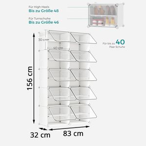 Produktbild für Schuhregal Songmics LPC035W01, aus Kunststoff