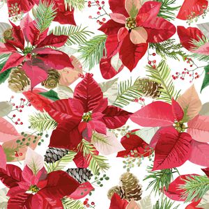 Produktbild für Servietten Papstar 88178 Winter Poinsettia