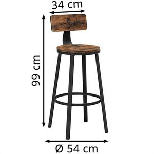 Produktbild für Barhocker Vasagle LBC026B01V1, mit Lehne
