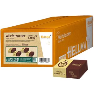 Hellma Zucker Würfelzucker, 4,4kg, 1000 Stück