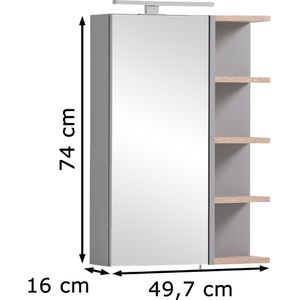 Produktbild für Spiegelschrank Schildmeyer Lugo 157387, platingrau