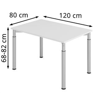 Produktbild für Schreibtisch Hammerbacher Y-Serie, lichtgrau / silber