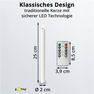 Produktbild für LED-Kerze Goobay 77750, Echtwachs-Stabkerzen weiß