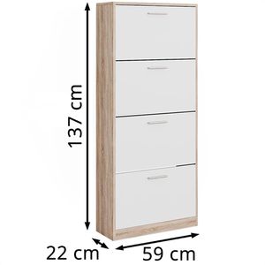 Produktbild für Schuhschrank Vicco Gizmo, sonoma eiche / weiß