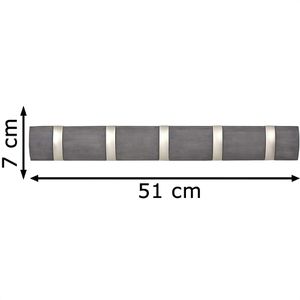 Produktbild für Garderobenleiste Umbra Flip 5, 318850-1143, treibholzgrau
