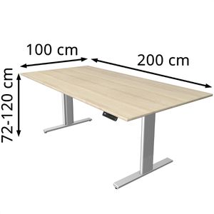 Produktbild für Schreibtisch Kerkmann Move 3 Tube, ahorn / silber