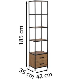 Produktbild für Bücherregal AC-Design Seaford, schwarz / wildeiche