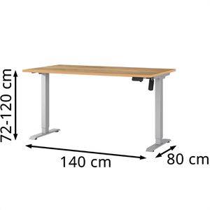 Produktbild für Schreibtisch Germania Profi 3.0, 8023-641, eiche / silber